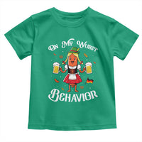 Funny Oktoberfest Sausage Dirndl German Beer Toddler T Shirt On My Wurst Behavior