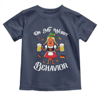 Funny Oktoberfest Sausage Dirndl German Beer Toddler T Shirt On My Wurst Behavior