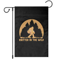 Knitting Bigfoot In The Wild Funny Gift Garden Flag - Wonder Print Shop