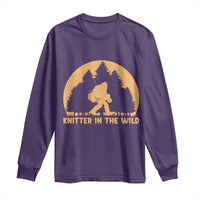 Knitting Bigfoot In The Wild Funny Gift Long Sleeve Shirt - Wonder Print Shop