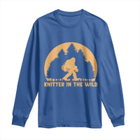 Knitting Bigfoot In The Wild Funny Gift Long Sleeve Shirt - Wonder Print Shop