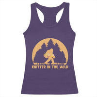 Knitting Bigfoot In The Wild Funny Gift Racerback Tank Top - Wonder Print Shop