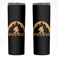 Knitting Bigfoot In The Wild Funny Gift Skinny Tumbler - Wonder Print Shop