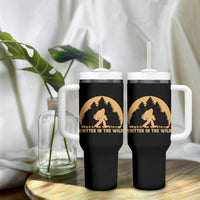 Knitting Bigfoot In The Wild Funny Gift Tumbler With Handle - Wonder Print Shop