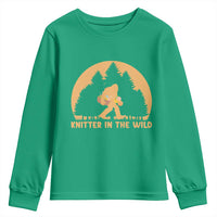 Knitting Bigfoot In The Wild Funny Gift Youth Sweatshirt - Wonder Print Shop
