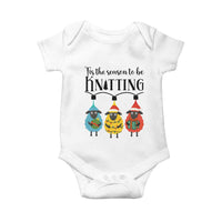 Tis The Season To Be Knitting Baby Onesie Christmas Gift - Wonder Print Shop