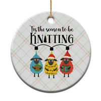 Tis The Season To Be Knitting Ceramic Ornament Xmas Gift - Wonder Print Shop