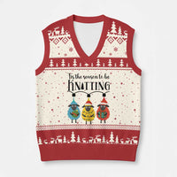 Tis The Season To Be Knitting V-Neck Knit Sweater Vest Xmas Gift - Wonder Print Shop