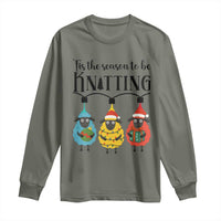 Tis The Season To Be Knitting Long Sleeve Shirt Christmas Gift - Wonder Print Shop