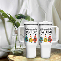 Tis The Season To Be Knitting Tumbler With Handle Christmas Gift - Wonder Print Shop