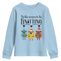 Tis The Season To Be Knitting Youth Sweatshirt Christmas Gift - Wonder Print Shop