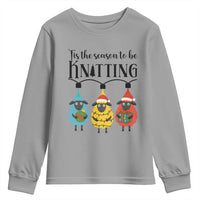 Tis The Season To Be Knitting Youth Sweatshirt Christmas Gift - Wonder Print Shop