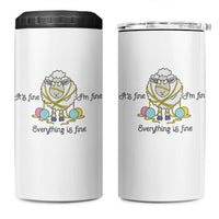 Its Fine I am Fine Everything Is Fine 4 in 1 Can Cooler Tumbler Funny Sheep Yarn Chaos - Wonder Print Shop