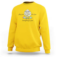 Its Fine I am Fine Everything Is Fine Sweatshirt Funny Sheep Yarn Chaos - Wonder Print Shop