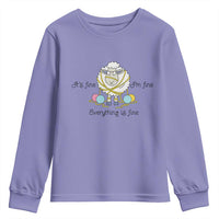 Its Fine I am Fine Everything Is Fine Youth Sweatshirt Funny Sheep Yarn Chaos - Wonder Print Shop