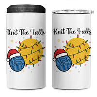 Knit The Halls 4 in 1 Can Cooler Tumbler Funny Knitters Christmas Gift - Wonder Print Shop