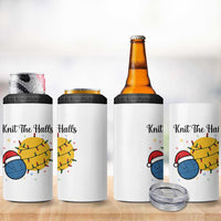 Knit The Halls 4 in 1 Can Cooler Tumbler Funny Knitters Christmas Gift - Wonder Print Shop