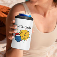 Knit The Halls 4 in 1 Can Cooler Tumbler Funny Knitters Christmas Gift - Wonder Print Shop