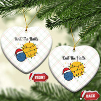 Knit The Halls Ceramic Ornament Funny Knitters Xmas Gift - Wonder Print Shop