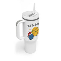 Knit The Halls Tumbler With Handle Funny Knitters Christmas Gift - Wonder Print Shop