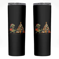 Christmas Dinosaur Knitting Skinny Tumbler Funny Yarn Tree Gift - Wonder Print Shop