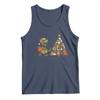 Christmas Dinosaur Knitting Tank Top Funny Yarn Tree Gift - Wonder Print Shop
