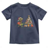 Christmas Dinosaur Knitting Toddler T Shirt Funny Yarn Tree Gift - Wonder Print Shop
