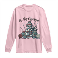 Crochet Christmas Long Sleeve Shirt Funny Snowman Crocheting Gift - Wonder Print Shop