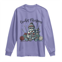 Crochet Christmas Long Sleeve Shirt Funny Snowman Crocheting Gift - Wonder Print Shop