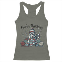 Crochet Christmas Racerback Tank Top Funny Snowman Crocheting Gift - Wonder Print Shop