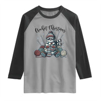 Crochet Christmas Raglan Shirt Funny Snowman Crocheting Gift - Wonder Print Shop