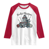 Crochet Christmas Raglan Shirt Funny Snowman Crocheting Gift - Wonder Print Shop