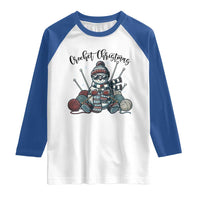 Crochet Christmas Raglan Shirt Funny Snowman Crocheting Gift - Wonder Print Shop