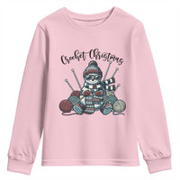 Crochet Christmas Youth Sweatshirt Funny Snowman Crocheting Gift - Wonder Print Shop