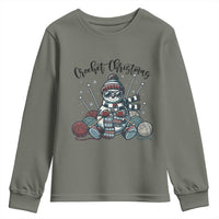 Crochet Christmas Youth Sweatshirt Funny Snowman Crocheting Gift - Wonder Print Shop