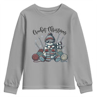 Crochet Christmas Youth Sweatshirt Funny Snowman Crocheting Gift - Wonder Print Shop