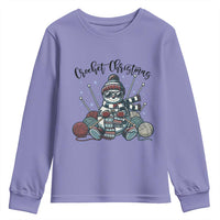 Crochet Christmas Youth Sweatshirt Funny Snowman Crocheting Gift - Wonder Print Shop