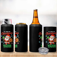 All I Want For Christmas Is Yarn 4 in 1 Can Cooler Tumbler Knitting Christmas - Wonder Print Shop