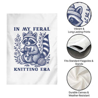 In My Feral Knitting Era Garden Flag Raccoon Yarn Lover - Wonder Print Shop