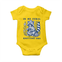 In My Feral Knitting Era Baby Onesie Raccoon Yarn Lover - Wonder Print Shop
