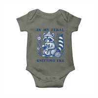 In My Feral Knitting Era Baby Onesie Raccoon Yarn Lover - Wonder Print Shop