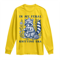 In My Feral Knitting Era Long Sleeve Shirt Raccoon Yarn Lover - Wonder Print Shop