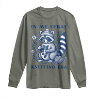 In My Feral Knitting Era Long Sleeve Shirt Raccoon Yarn Lover - Wonder Print Shop