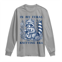 In My Feral Knitting Era Long Sleeve Shirt Raccoon Yarn Lover - Wonder Print Shop