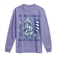 In My Feral Knitting Era Long Sleeve Shirt Raccoon Yarn Lover - Wonder Print Shop