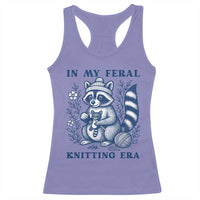 In My Feral Knitting Era Racerback Tank Top Raccoon Yarn Lover - Wonder Print Shop