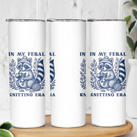 In My Feral Knitting Era Skinny Tumbler Raccoon Yarn Lover - Wonder Print Shop
