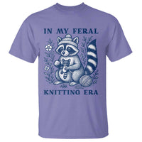 In My Feral Knitting Era T Shirt Raccoon Yarn Lover - Wonder Print Shop