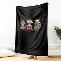 Christmas Raccoon Knitting Throw Blanket Funny Holiday Yarn Gift - Wonder Print Shop
