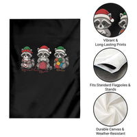 Christmas Raccoon Knitting Garden Flag Funny Holiday Yarn Gift - Wonder Print Shop